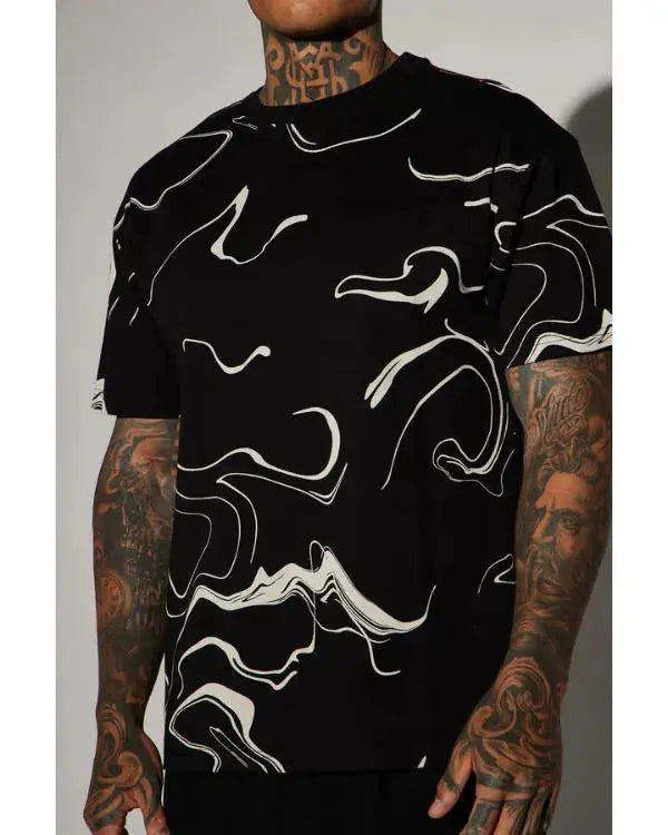 The Voice S28 Ralph Edwards Black Marble Print T-Shirt