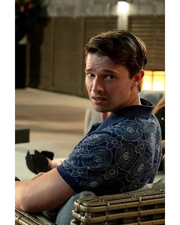 The White Lotus S03 Patrick Schwarzenegger Medallion Print Shirt