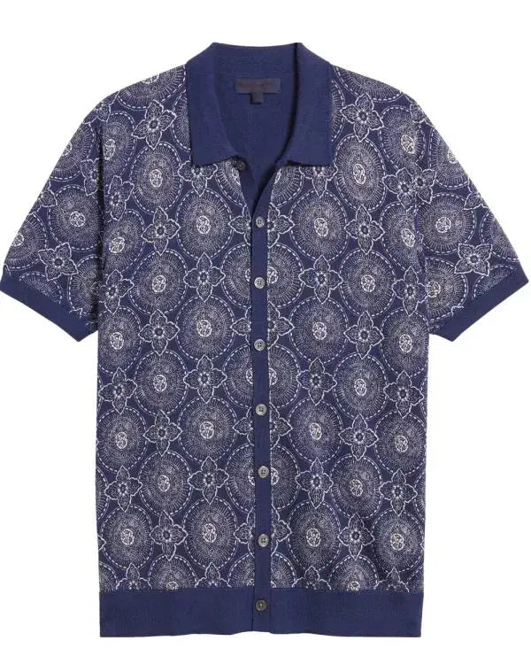 The White Lotus S03 Patrick Schwarzenegger Medallion Print Shirt