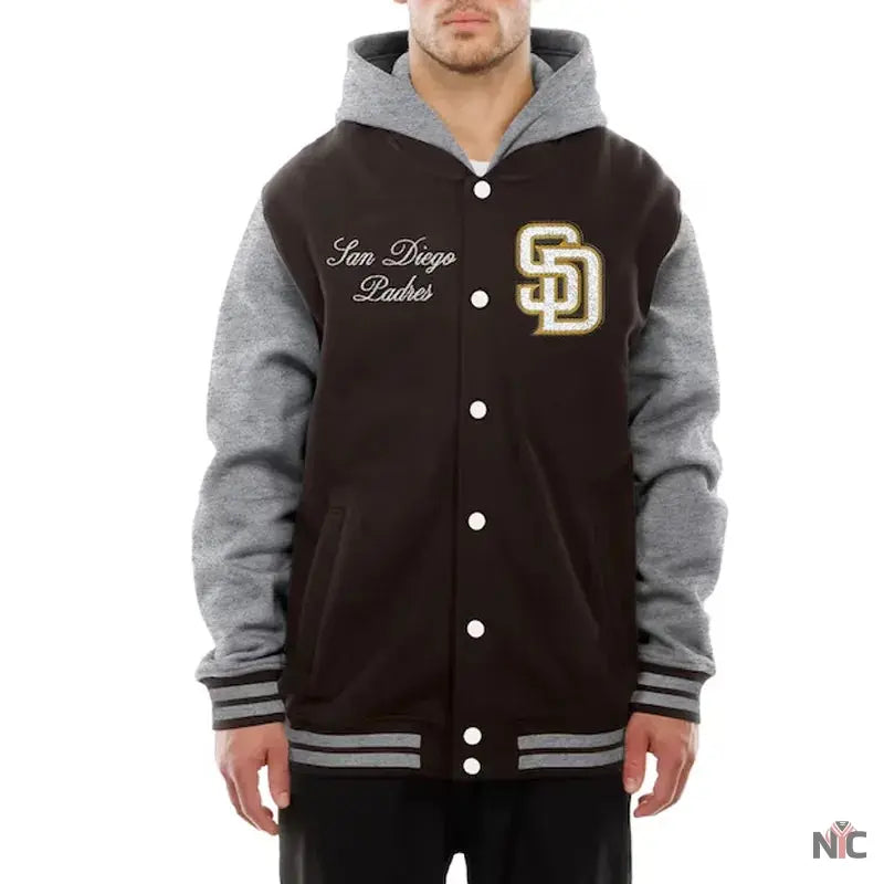 Throwback Prep San Diego Padres Brown Hoodie Jacket