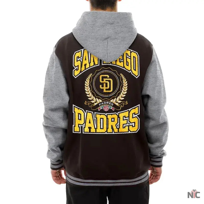Throwback Prep San Diego Padres Brown Hoodie Jacket