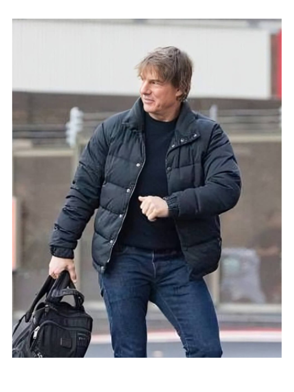 Tom Cruise Mission Impossible 8 Ethan Hunt Black Puffer Jacket