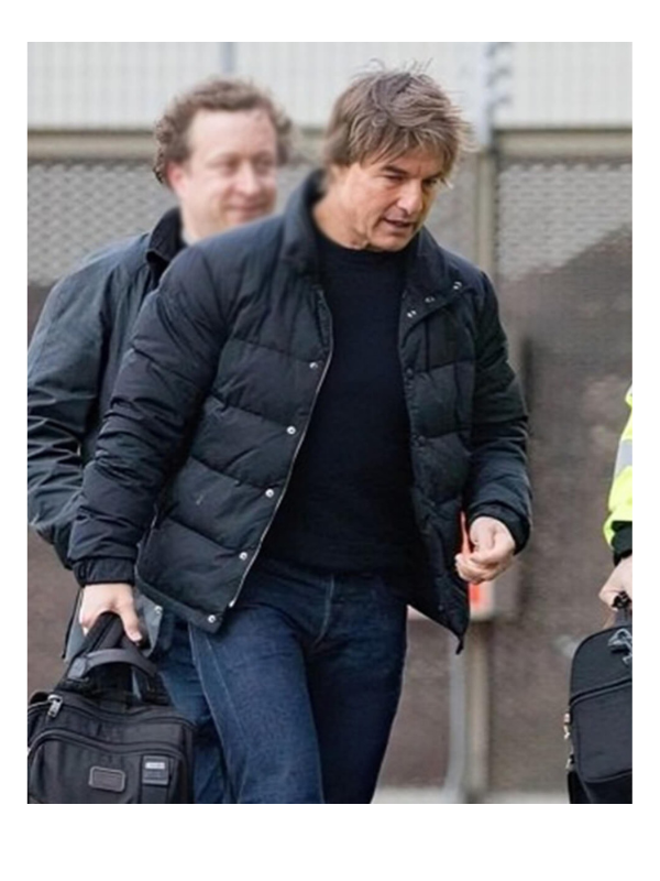 Tom Cruise Mission Impossible 8 Ethan Hunt Black Puffer Jacket
