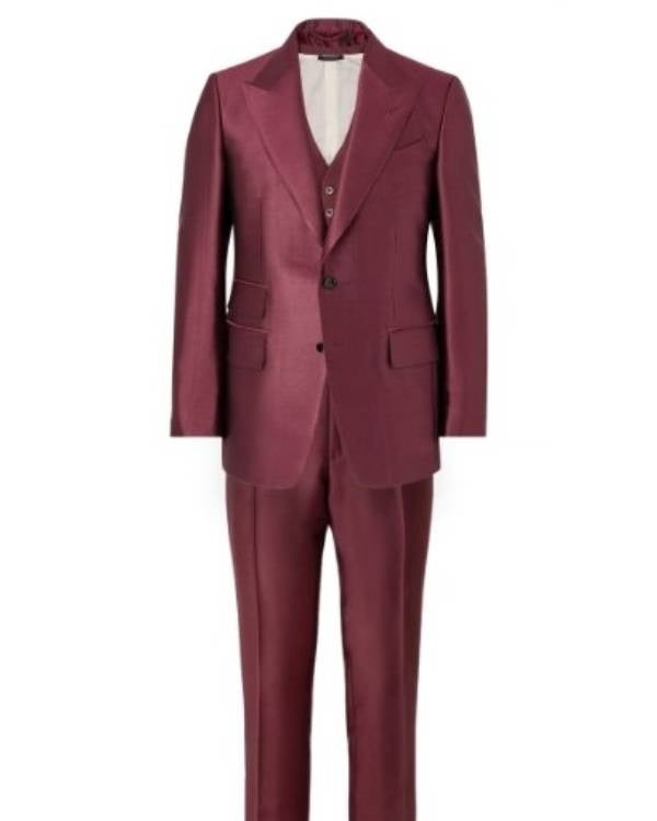 Travis Kelce New Jersey Burgundy Suit