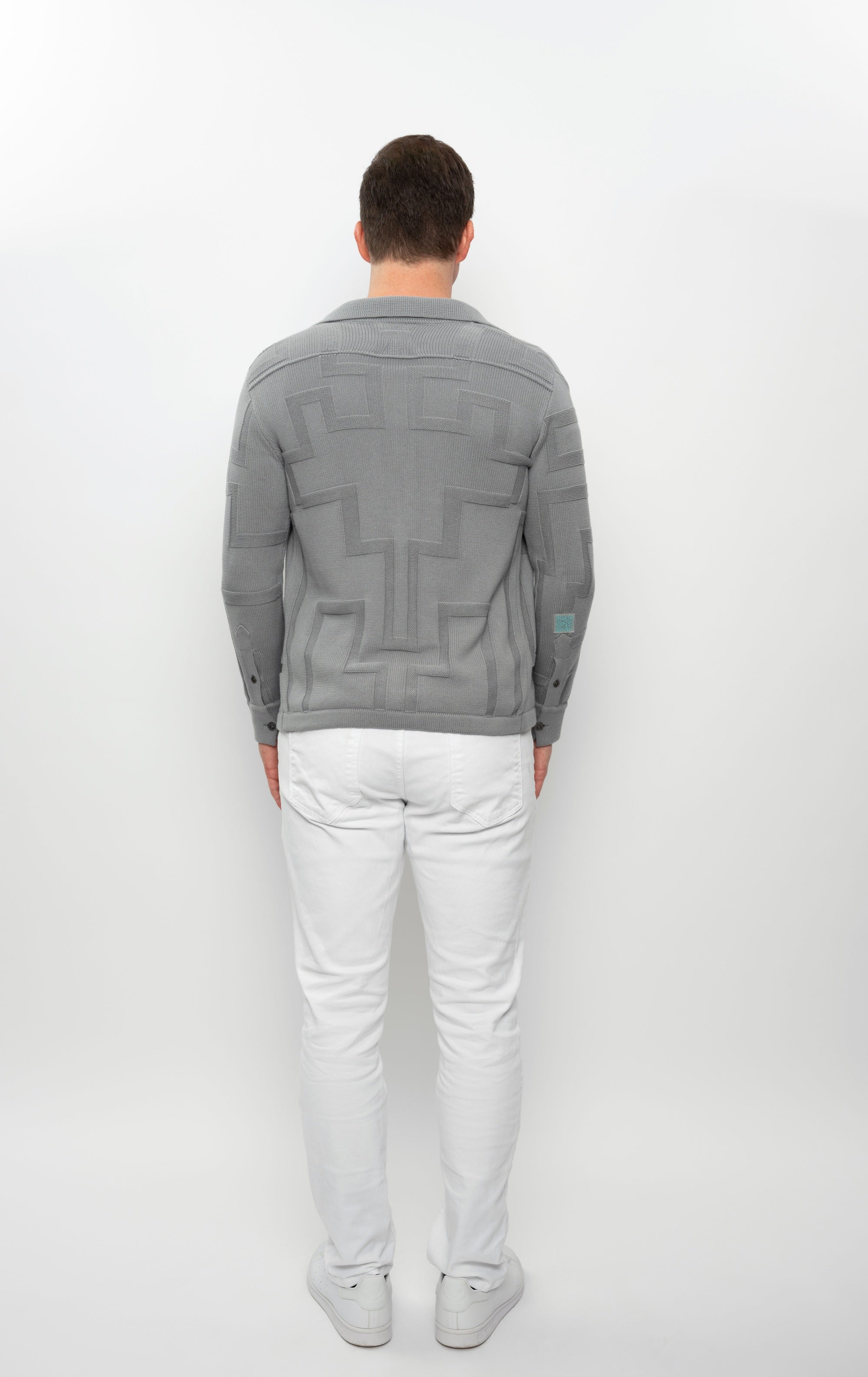 Primakind Men's Geometric Pattern Knit Cardigan