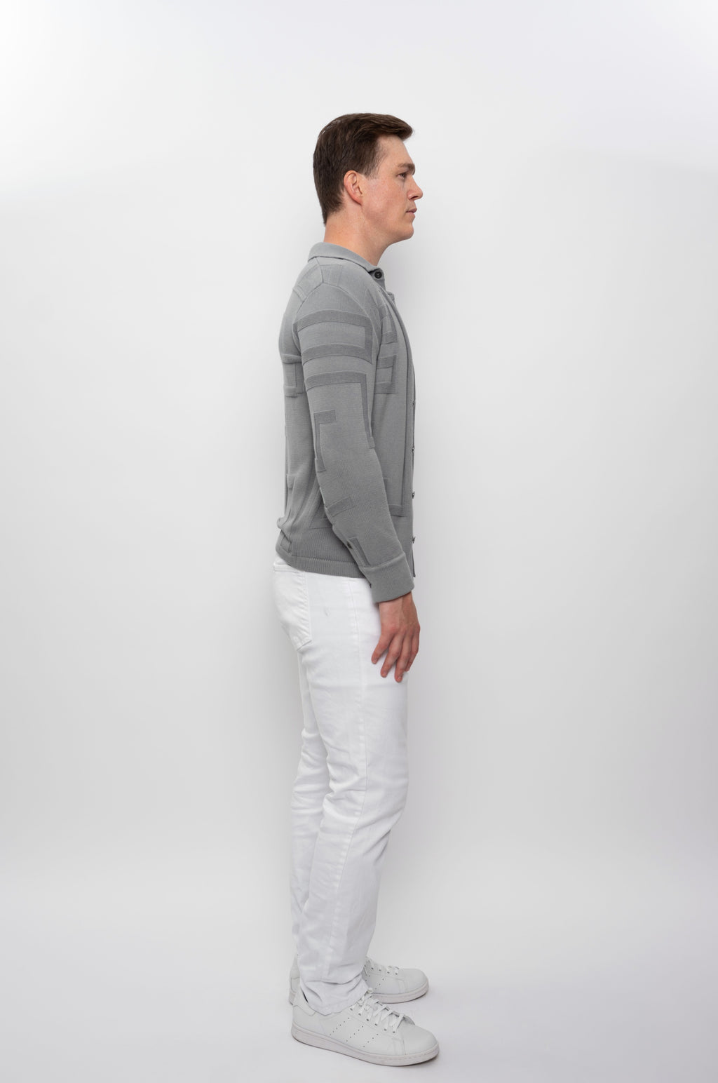 Primakind Men's Geometric Pattern Knit Cardigan