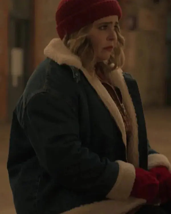 Twelve Dates ‘Til Christmas Mae Whitman Blue Denim Jacket