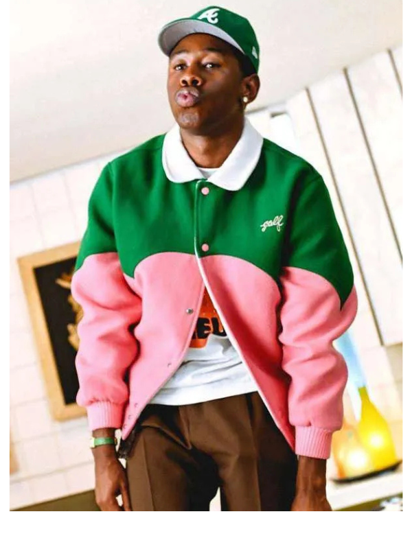 Tyler The Creator Green & Pink Golf Cowboy Varsity Jacket