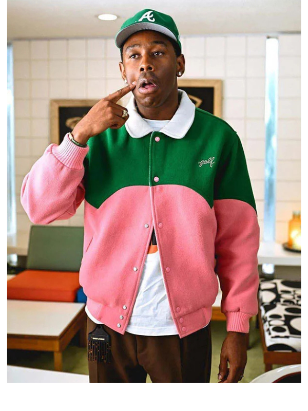 Tyler The Creator Green & Pink Golf Cowboy Varsity Jacket