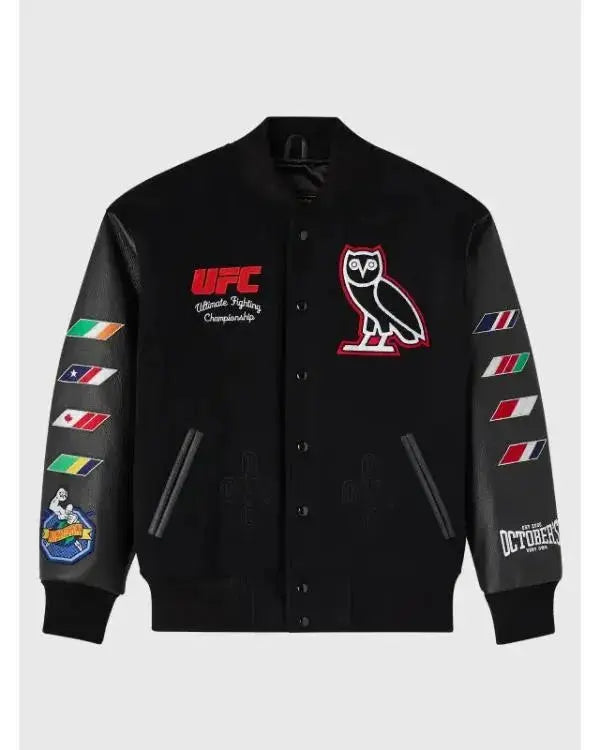 UFC Championship Black Varsity Jacket