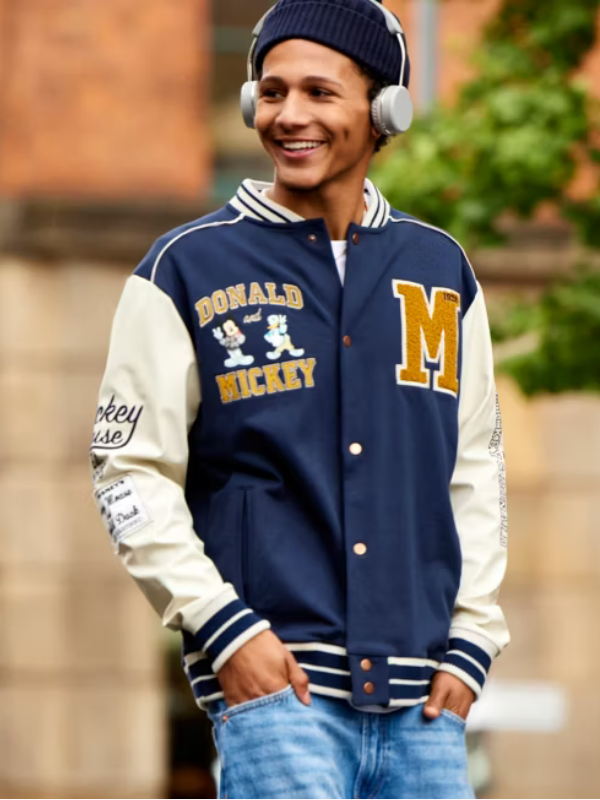 Mickey Mouse and Donald Duck Varsity Jacket For Adults