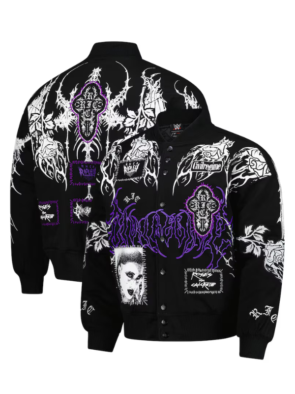 Women's WWE Authentic X Civil Regime Black Rhea Ripley Full-Snap Jacket