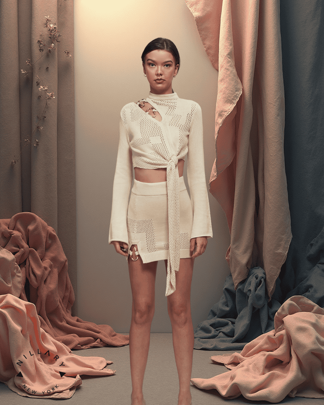 PKF Gildara Organic Cotton Knit Mesh Two-Piece Set