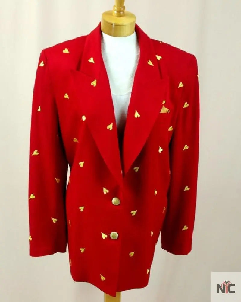 Valentines Day Jacket Red Heart Blazer Red Blazer
