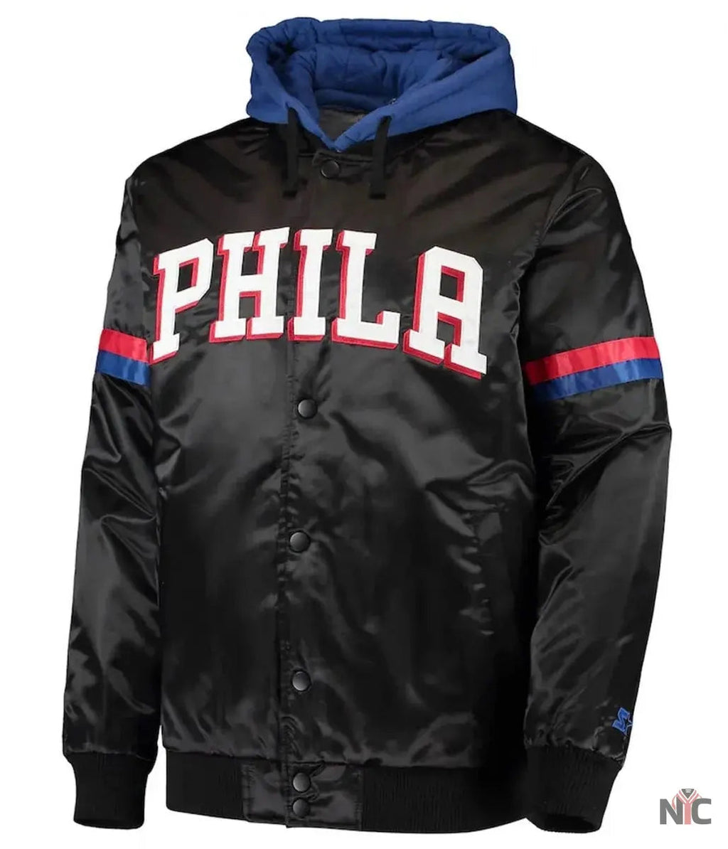 Varsity Philadelphia 76ers Full-Snap Hoodie Jacket