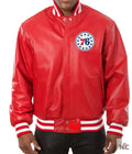 Varsity Philadelphia 76ers Red Leather Jacket