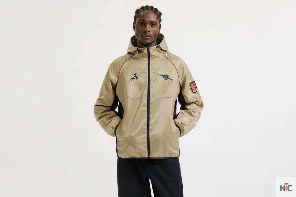Veste coupe-vent rétro dorée d’Arsenal