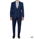 Vollmer Men's Blue Peak Lapel Three Piece Suit