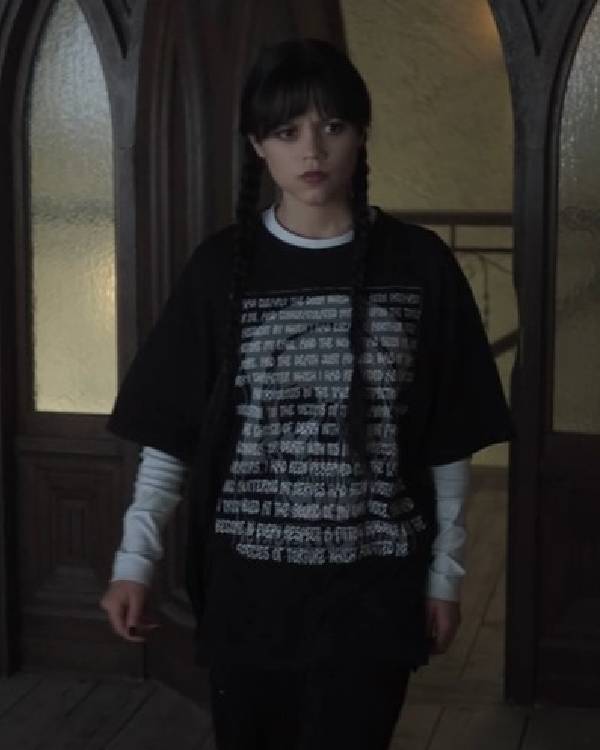 Wednesday Jenna Ortega Poe The Pit and the Pendulum Skull T-Shirt