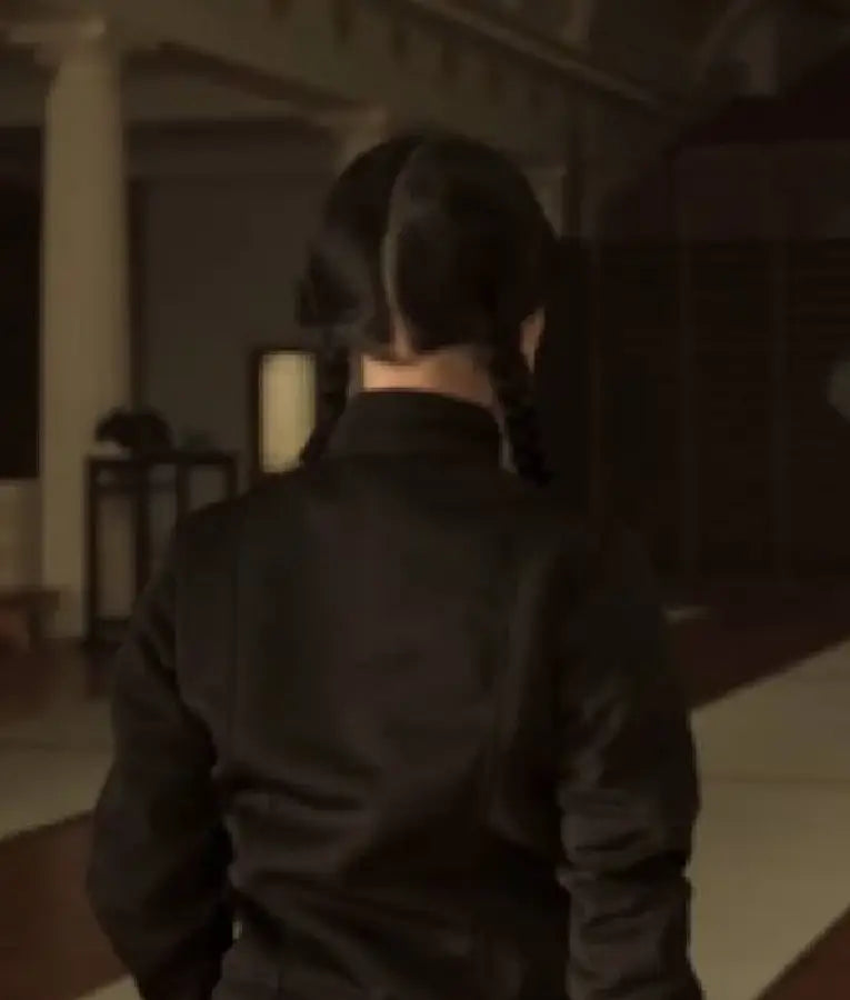 Wednesday Jenna Ortega Neck Cropped Black Shirt