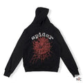 White Printed Hoodie – Black