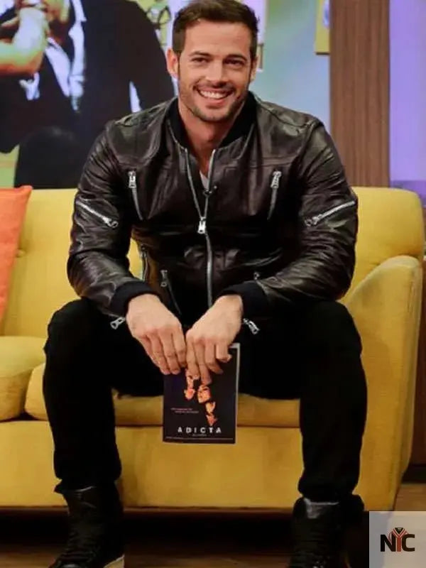 William Levy Despierta America Black Leather Jacket