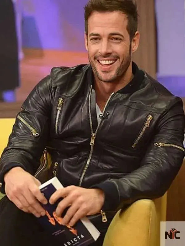 William Levy Despierta America Black Leather Jacket