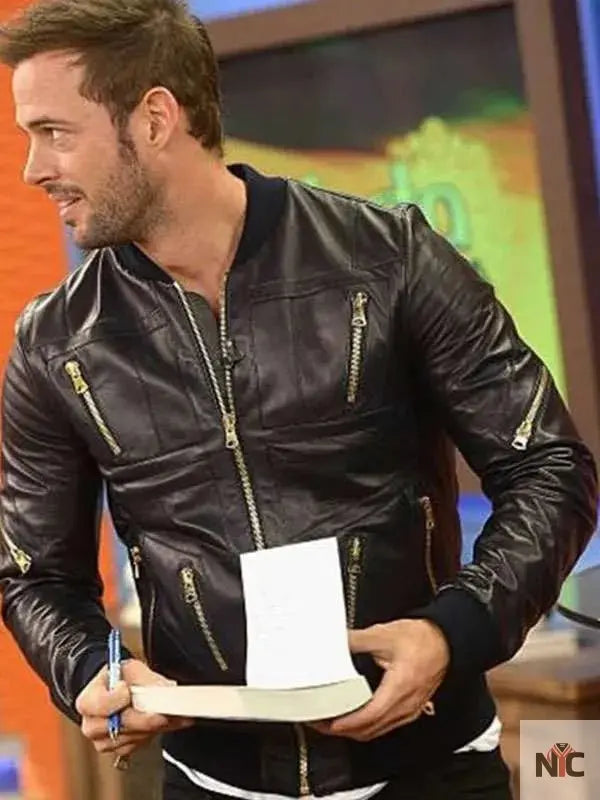 William Levy Despierta America Black Leather Jacket