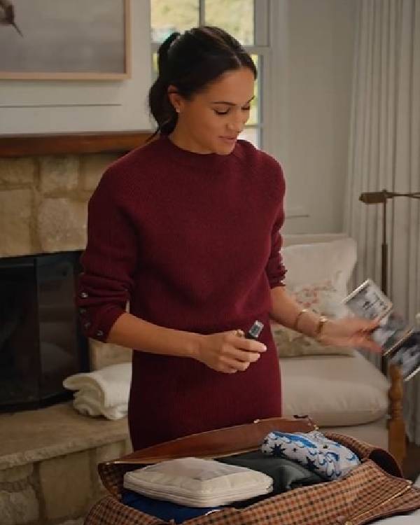 With Love Meghan S02 Meghan Markle Burgundy Jumper