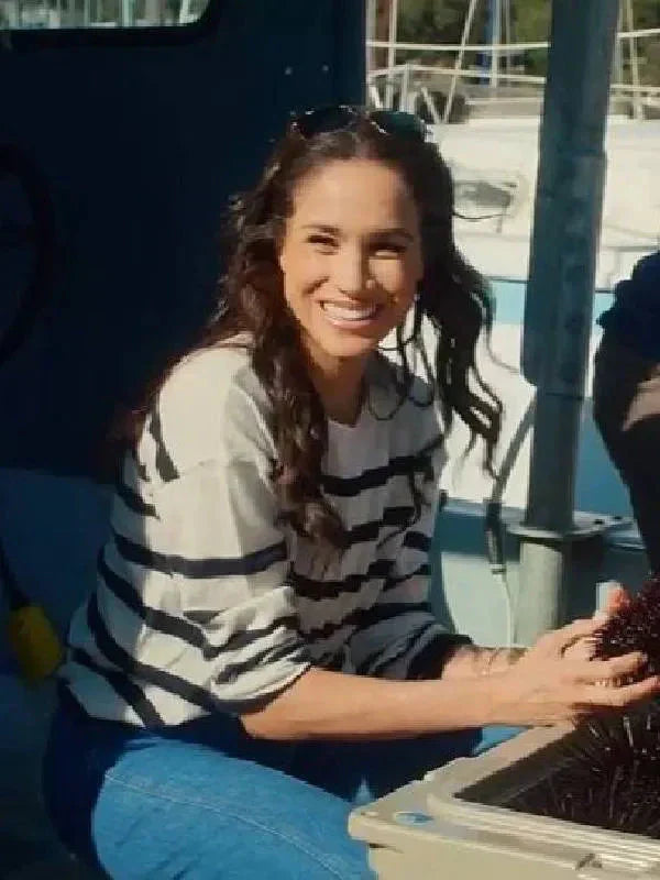 With Love Meghan S02 White Striped Top