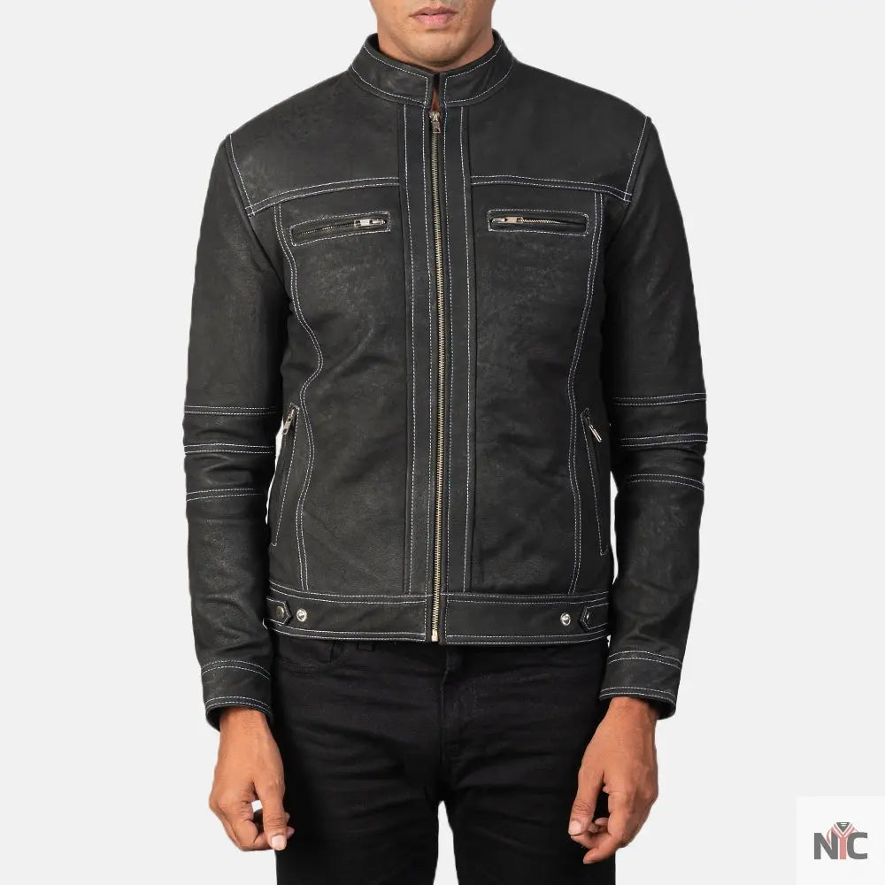 Youngster Distressed Black Leather Jacket