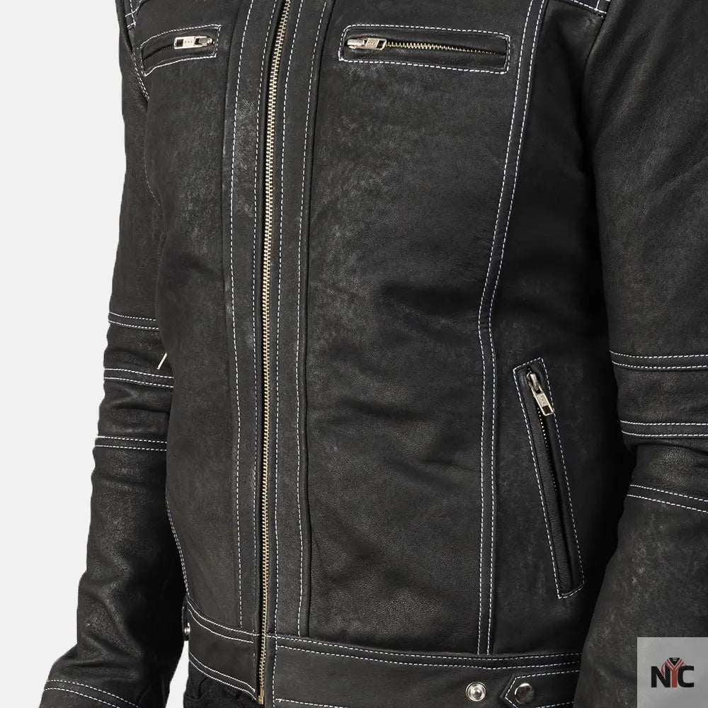Youngster Distressed Black Leather Jacket
