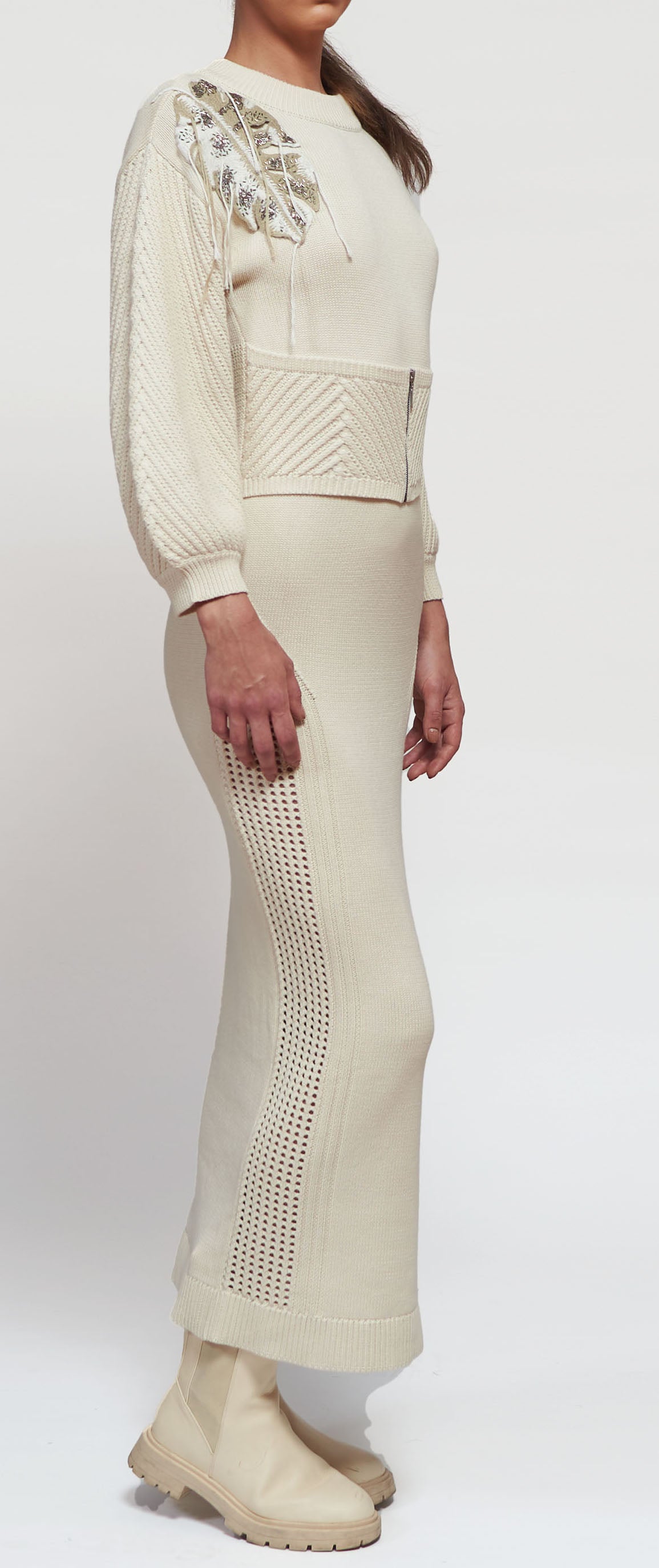 Primakind Ribbed Knit Mock Neck Maxi Dress With Tie-up Waist