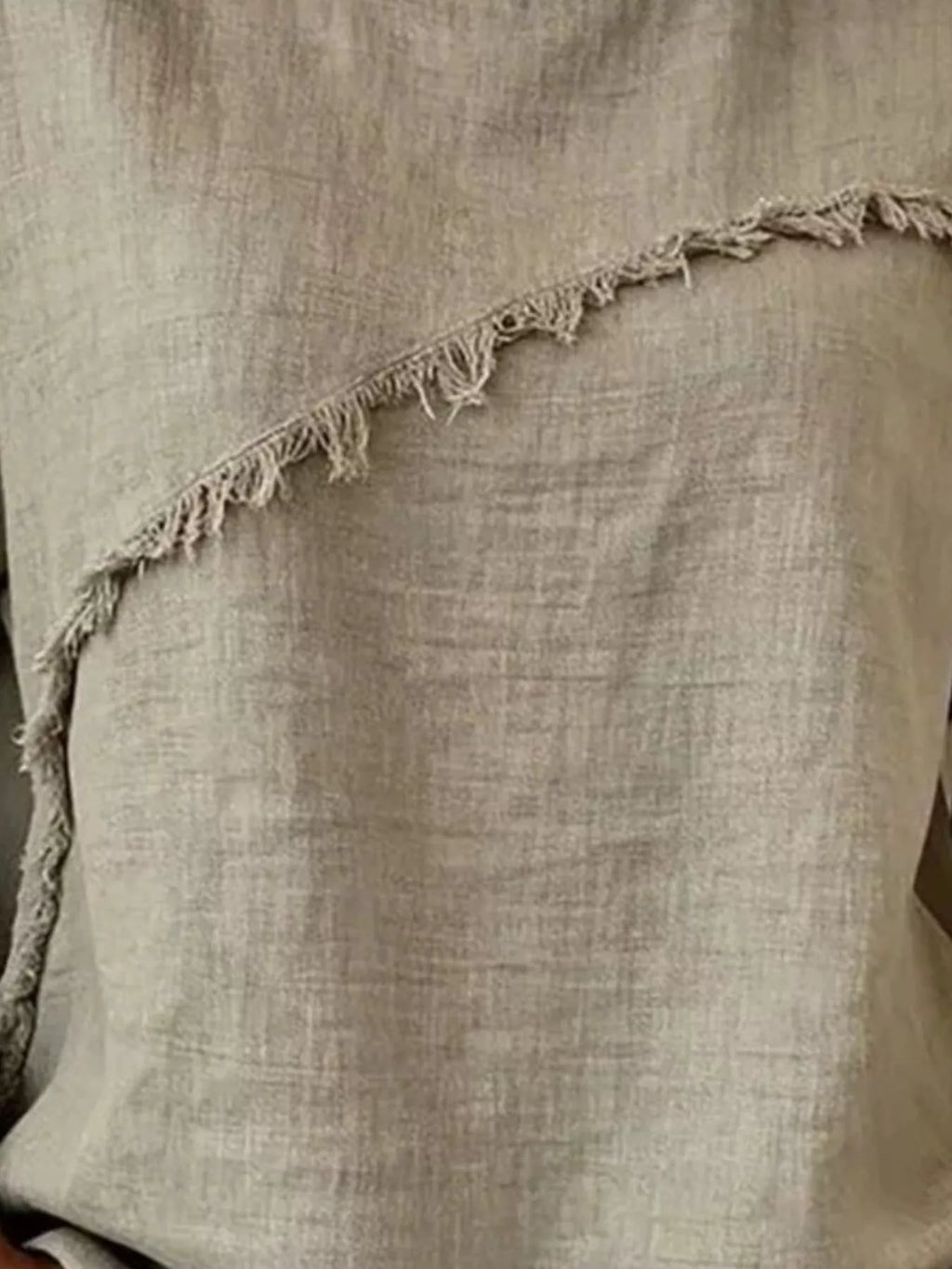 Primakind Full Size Frayed Hem Short Sleeve Top Plus Size