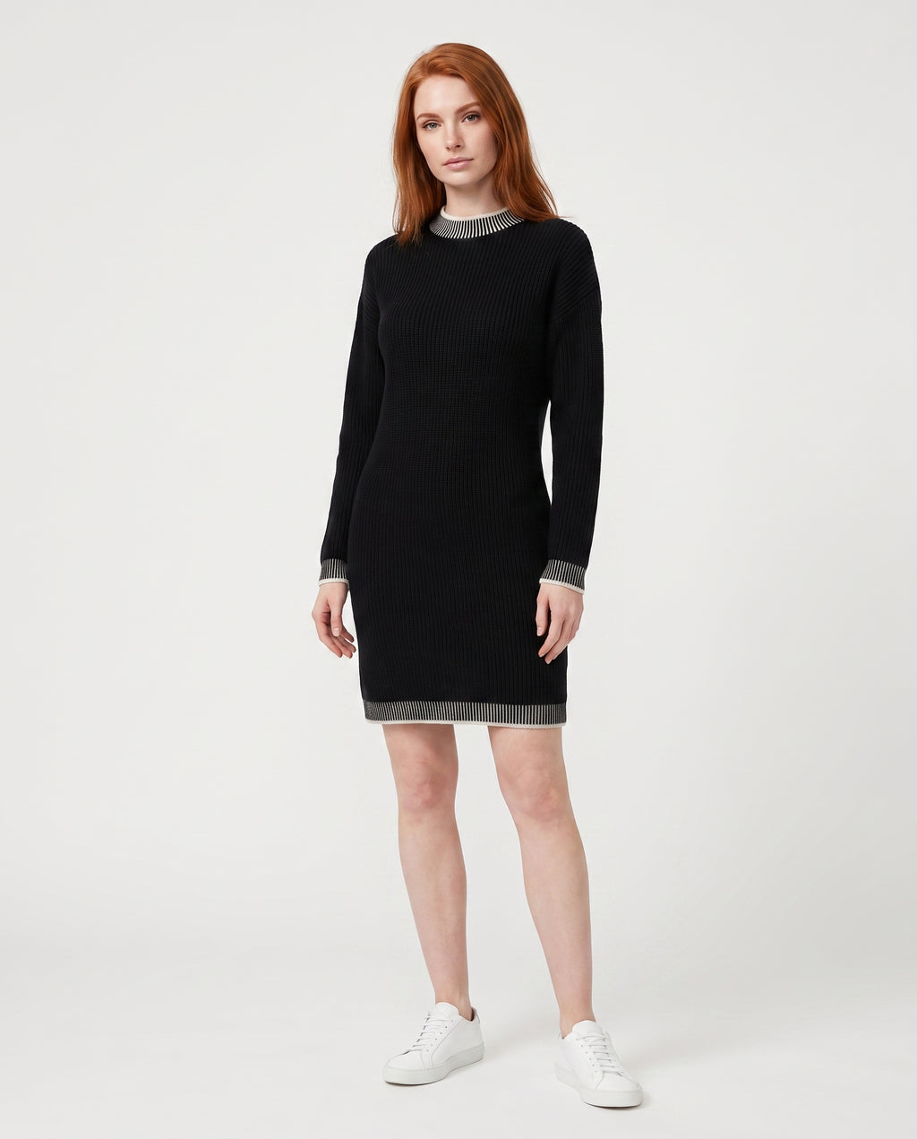 Primakind Women's Striped Trim Knit Mini Dress