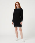 Primakind Women's Striped Trim Knit Mini Dress