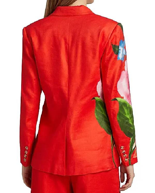 NBC News Daily Morgan Radford Red Floral Blazer