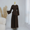 2-Piece Modest Set - Fitted Top ; A-Line Maxi Skirt