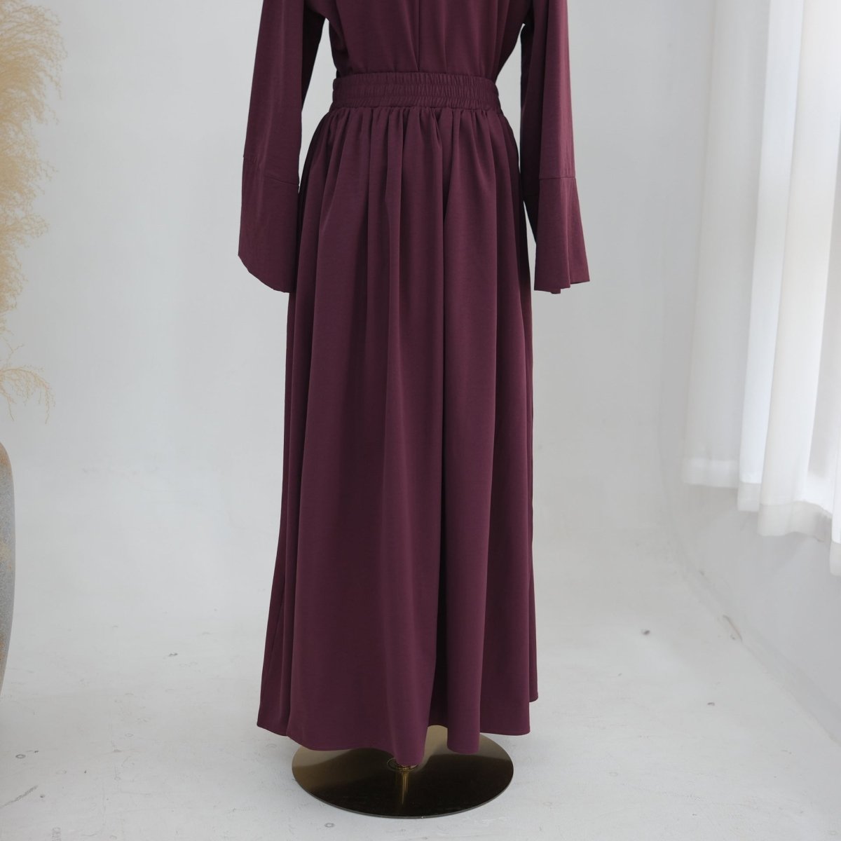 2-Piece Modest Set - Fitted Top ; A-Line Maxi Skirt