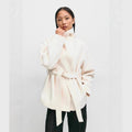 Primakind Belted Wrap Coat Double-Faced Wool Blend Jacket