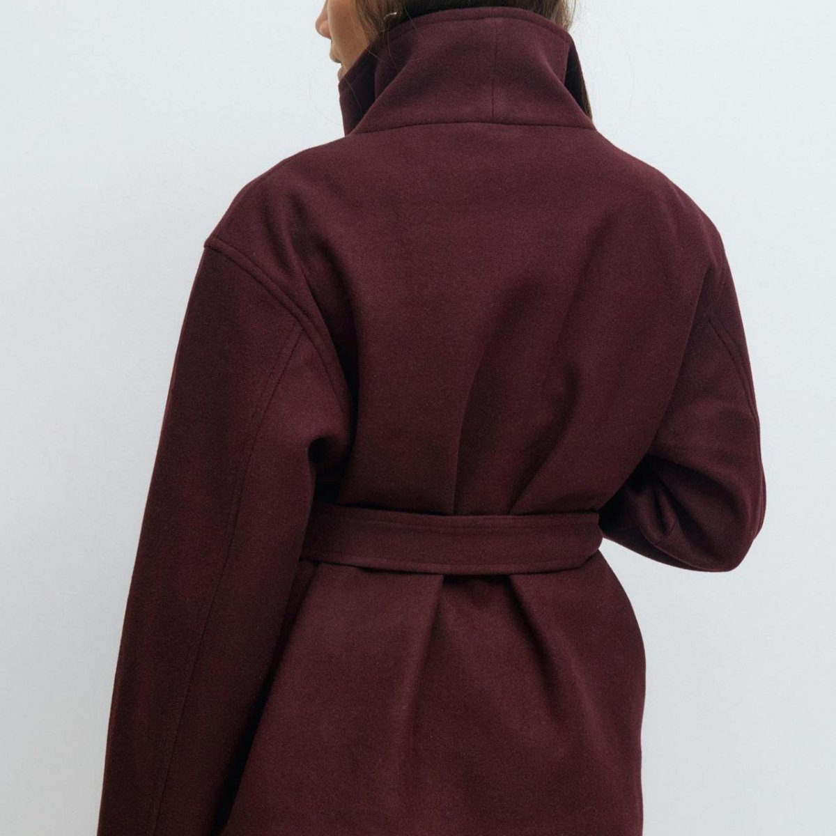 Primakind Belted Wrap Coat Double-Faced Wool Blend Jacket