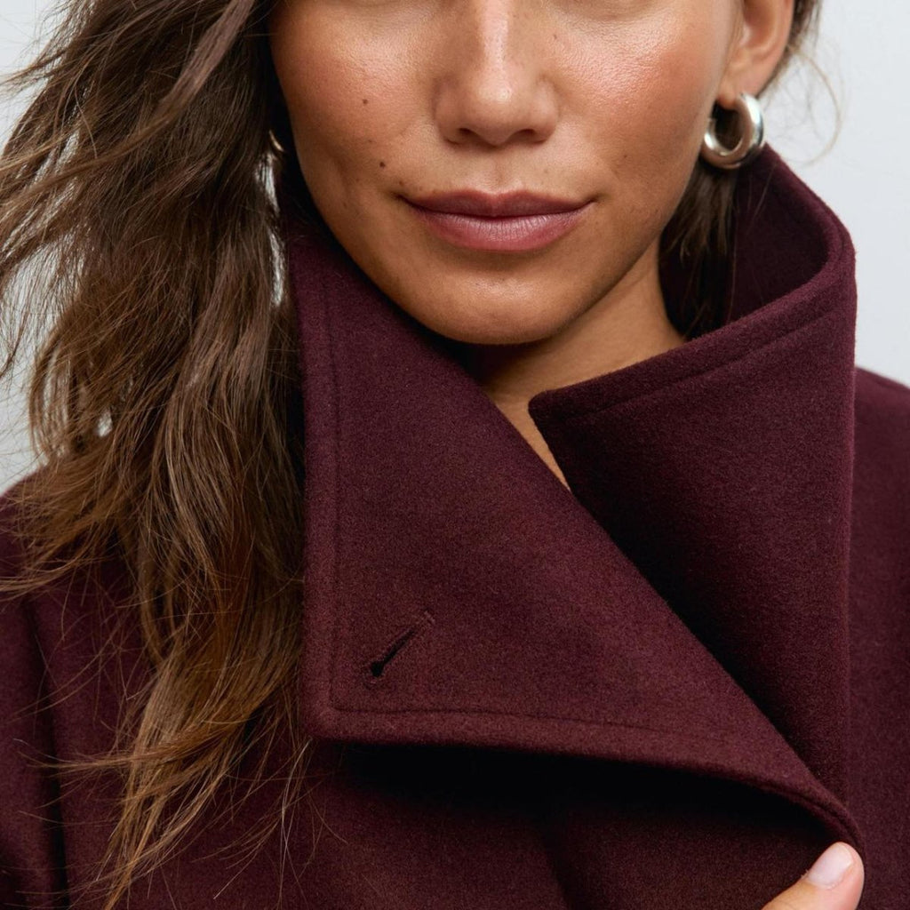 Primakind Belted Wrap Coat Double-Faced Wool Blend Jacket