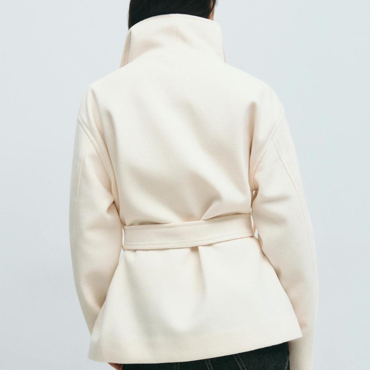 Primakind Belted Wrap Coat Double-Faced Wool Blend Jacket