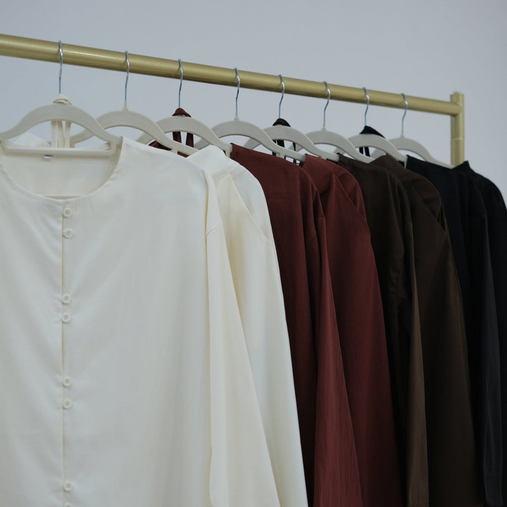 PrimaKind Button-Front Longline Top & Wide-Leg Trouser Set
