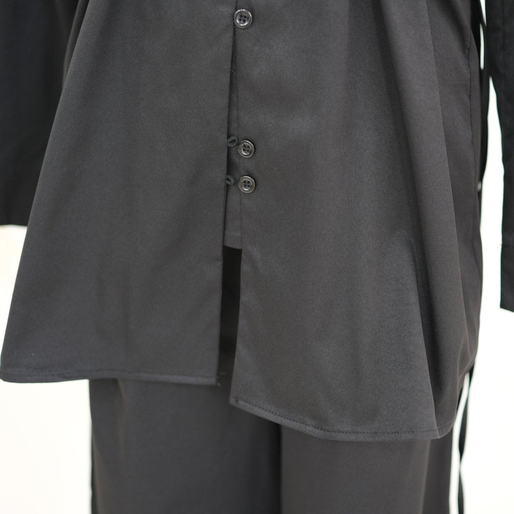 PrimaKind Button-Front Longline Top & Wide-Leg Trouser Set