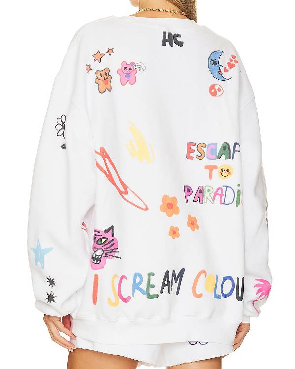 The Real Housewives of Orange County Jennifer Pedranti White Printed Sweatshirt