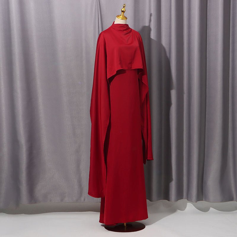 Primakind Cape Overlay Dress with Detachable Shawl