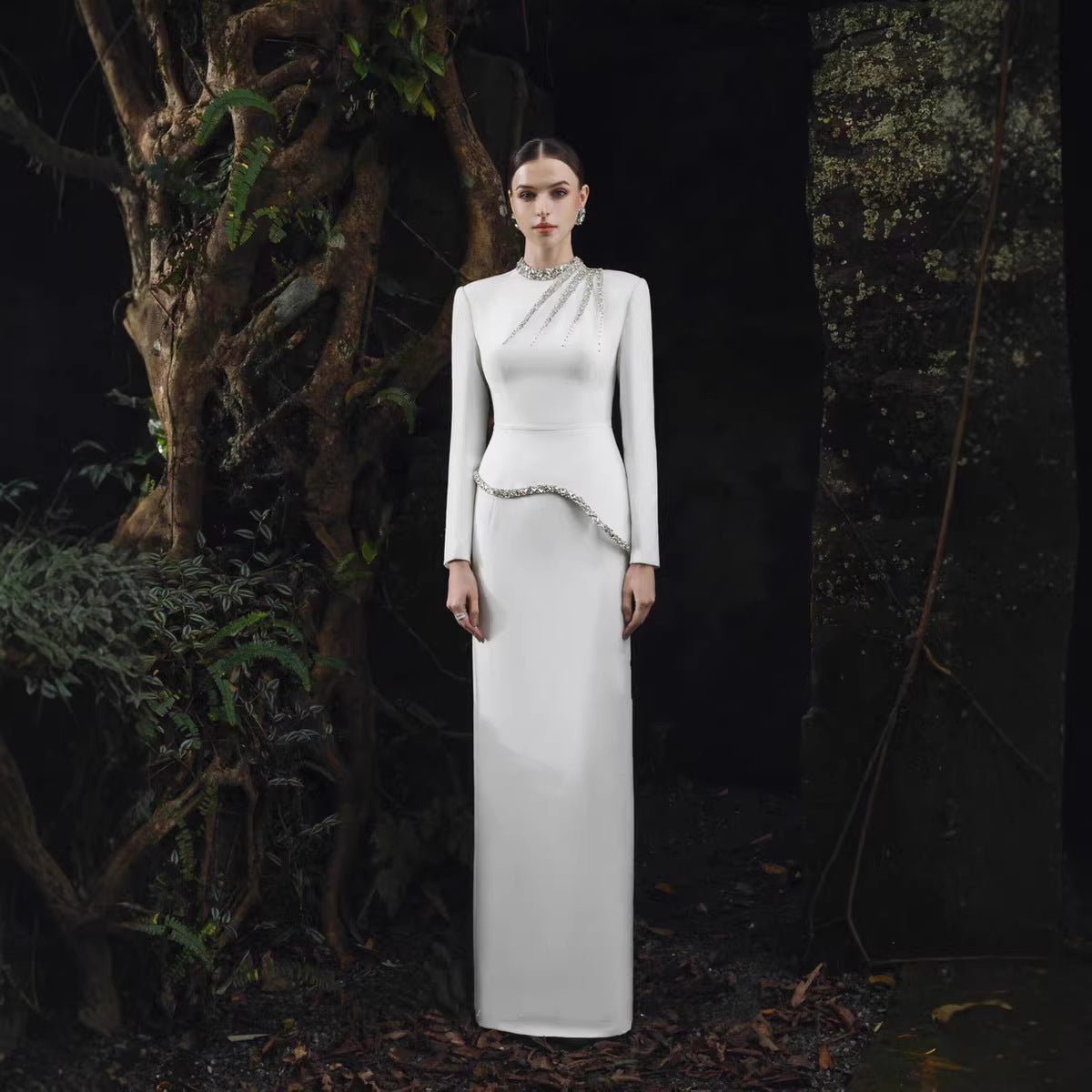 Primakind Crystal Embellished Evening Gown