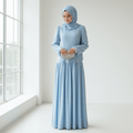 Primakind Crystal Waist Chain Dress with Ruffle Cuffs