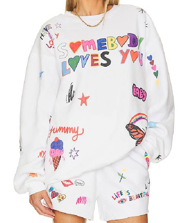 The Real Housewives of Orange County Jennifer Pedranti White Printed Sweatshirt